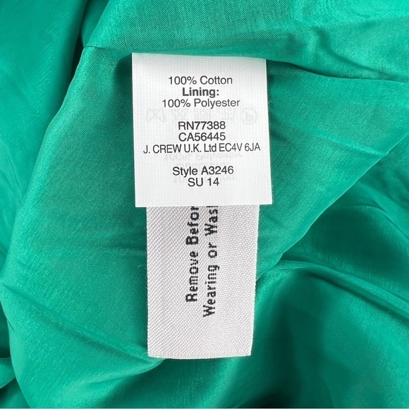 Size 2 J Crew Green Skirt Floral Mini Lined Zip Closure  Event Holiday Party - Picture 8 of 8